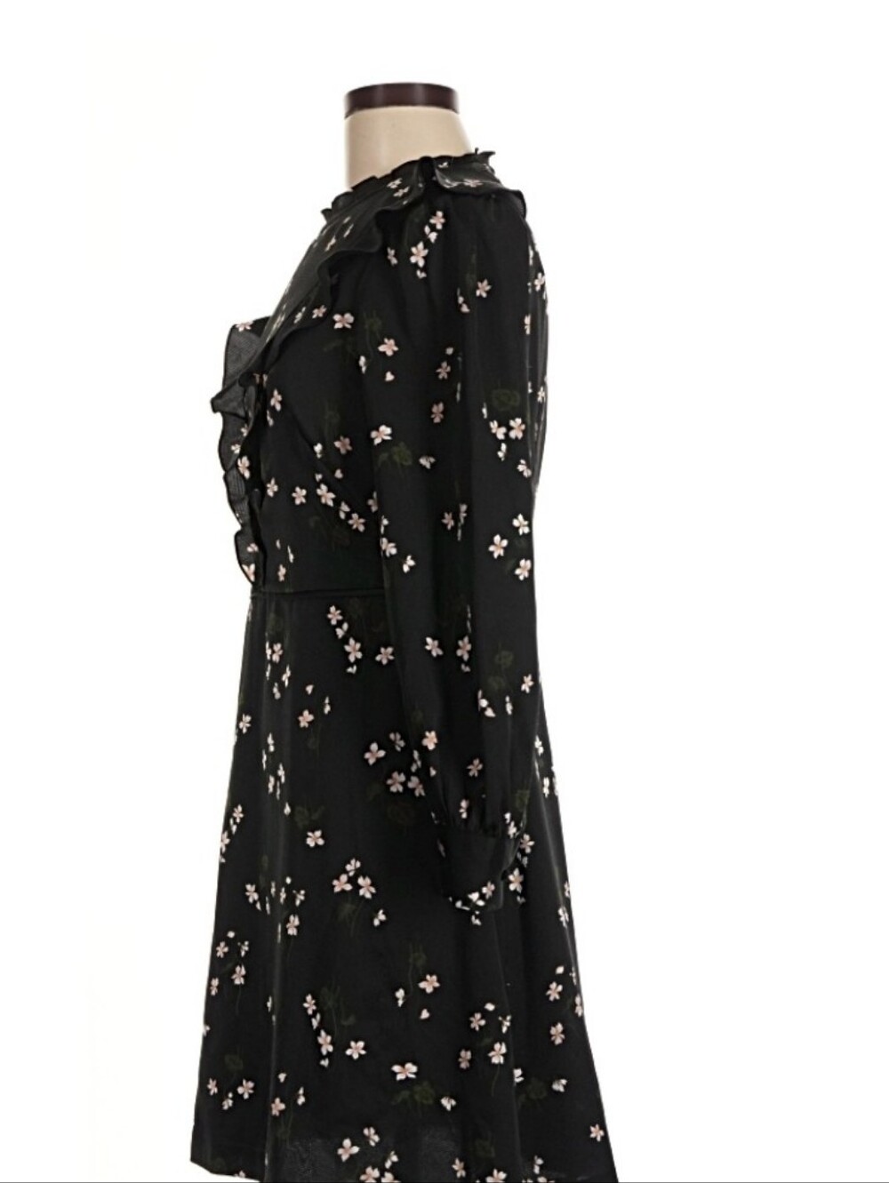 Ann Taylor Black Floral Ruffle Dress - Picture 5 of 6